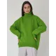 Casual Long Sleeves Loose Solid Color High-Neck Sweater Tops Casual Long Sleeves Loose Solid Color High-Neck Sweater Tops