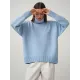 Casual Long Sleeves Loose Solid Color High-Neck Sweater Tops Casual Long Sleeves Loose Solid Color High-Neck Sweater Tops