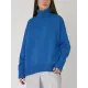 Casual Long Sleeves Loose Solid Color High-Neck Sweater Tops Casual Long Sleeves Loose Solid Color High-Neck Sweater Tops