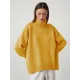 Casual Long Sleeves Loose Solid Color High-Neck Sweater Tops Casual Long Sleeves Loose Solid Color High-Neck Sweater Tops