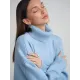 Casual Long Sleeves Loose Solid Color High-Neck Sweater Tops Casual Long Sleeves Loose Solid Color High-Neck Sweater Tops
