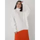 Casual Long Sleeves Loose Solid Color High-Neck Sweater Tops Casual Long Sleeves Loose Solid Color High-Neck Sweater Tops