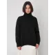 Casual Long Sleeves Loose Solid Color High-Neck Sweater Tops Casual Long Sleeves Loose Solid Color High-Neck Sweater Tops