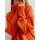 Casual Long Sleeves Loose Solid Color High-Neck Sweater Tops Casual Long Sleeves Loose Solid Color High-Neck Sweater Tops