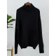 Casual Long Sleeves Loose Solid Color High-Neck Sweater Tops Casual Long Sleeves Loose Solid Color High-Neck Sweater Tops