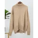 Casual Long Sleeves Loose Solid Color High-Neck Sweater Tops Casual Long Sleeves Loose Solid Color High-Neck Sweater Tops