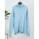 Casual Long Sleeves Loose Solid Color High-Neck Sweater Tops Casual Long Sleeves Loose Solid Color High-Neck Sweater Tops