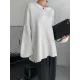 Stretch Mohair-Blend Balloon Sleeves Loose Solid Round-Neck Sweater Tops Stretch Mohair-Blend Balloon Sleeves Loose Solid Round-Neck Sweater Tops