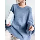 Stretch Mohair-Blend Balloon Sleeves Loose Solid Round-Neck Sweater Tops Stretch Mohair-Blend Balloon Sleeves Loose Solid Round-Neck Sweater Tops