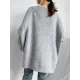 Stretch Mohair-Blend Balloon Sleeves Loose Solid Round-Neck Sweater Tops Stretch Mohair-Blend Balloon Sleeves Loose Solid Round-Neck Sweater Tops