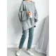 Stretch Mohair-Blend Balloon Sleeves Loose Solid Round-Neck Sweater Tops Stretch Mohair-Blend Balloon Sleeves Loose Solid Round-Neck Sweater Tops