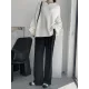 Stretch Mohair-Blend Balloon Sleeves Loose Solid Round-Neck Sweater Tops Stretch Mohair-Blend Balloon Sleeves Loose Solid Round-Neck Sweater Tops