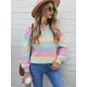 Casual Loose Patchwork Round-Neck Sweater Top Casual Loose Patchwork Round-Neck Sweater Top