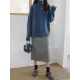 Casual Loose Long Sleeves Solid Color High-Neck Sweater Tops Casual Loose Long Sleeves Solid Color High-Neck Sweater Tops