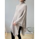 Casual Loose Tasseled Solid Color High-Neck Sweater Tops Casual Loose Tasseled Solid Color High-Neck Sweater Tops