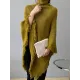 Casual Loose Tasseled Solid Color High-Neck Sweater Tops Casual Loose Tasseled Solid Color High-Neck Sweater Tops