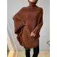 Casual Loose Tasseled Solid Color High-Neck Sweater Tops Casual Loose Tasseled Solid Color High-Neck Sweater Tops