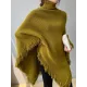 Casual Loose Tasseled Solid Color High-Neck Sweater Tops Casual Loose Tasseled Solid Color High-Neck Sweater Tops