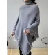 Casual Loose Tasseled Solid Color High-Neck Sweater Tops Casual Loose Tasseled Solid Color High-Neck Sweater Tops