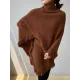 Casual Loose Tasseled Solid Color High-Neck Sweater Tops Casual Loose Tasseled Solid Color High-Neck Sweater Tops