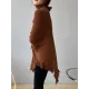 Casual Loose Tasseled Solid Color High-Neck Sweater Tops Casual Loose Tasseled Solid Color High-Neck Sweater Tops