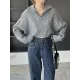 Simple Batwing Sleeves Long Sleeves Jacquard Solid Color Lapel Collar Sweater Tops Simple Batwing Sleeves Long Sleeves Jacquard Solid Color Lapel Collar Sweater Tops