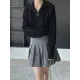 Simple Batwing Sleeves Long Sleeves Jacquard Solid Color Lapel Collar Sweater Tops Simple Batwing Sleeves Long Sleeves Jacquard Solid Color Lapel Collar Sweater Tops