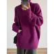 Casual Long Sleeves Loose Solid Color High-Neck Sweater Tops Casual Long Sleeves Loose Solid Color High-Neck Sweater Tops