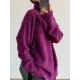 Casual Long Sleeves Loose Solid Color High-Neck Sweater Tops Casual Long Sleeves Loose Solid Color High-Neck Sweater Tops