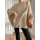Irregularity Loose Solid Color Batwing Sleeves Round-Neck Sweater Tops Irregularity Loose Solid Color Batwing Sleeves Round-Neck Sweater Tops