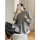 Irregularity Loose Solid Color Batwing Sleeves Round-Neck Sweater Tops Irregularity Loose Solid Color Batwing Sleeves Round-Neck Sweater Tops
