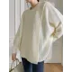 Irregularity Loose Solid Color Batwing Sleeves Round-Neck Sweater Tops Irregularity Loose Solid Color Batwing Sleeves Round-Neck Sweater Tops