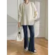 Irregularity Loose Solid Color Batwing Sleeves Round-Neck Sweater Tops Irregularity Loose Solid Color Batwing Sleeves Round-Neck Sweater Tops