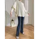 Irregularity Loose Solid Color Batwing Sleeves Round-Neck Sweater Tops Irregularity Loose Solid Color Batwing Sleeves Round-Neck Sweater Tops