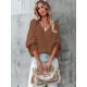 Loose Batwing Sleeves Twist Solid Color V-Neck Sweater Tops Loose Batwing Sleeves Twist Solid Color V-Neck Sweater Tops