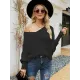 Loose Batwing Sleeves Twist Solid Color V-Neck Sweater Tops Loose Batwing Sleeves Twist Solid Color V-Neck Sweater Tops