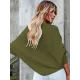 Loose Batwing Sleeves Twist Solid Color V-Neck Sweater Tops Loose Batwing Sleeves Twist Solid Color V-Neck Sweater Tops