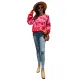 Urban Puff Sleeves Leopard Two-Tone Round-Neck Sweater Tops Urban Puff Sleeves Leopard Two-Tone Round-Neck Sweater Tops