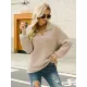Long Sleeves Solid Color Lapel V-Neck Sweater Tops