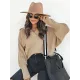 Long Sleeves Solid Color Lapel V-Neck Sweater Tops