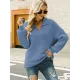 Long Sleeves Solid Color Lapel V-Neck Sweater Tops