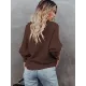 Long Sleeves Solid Color Lapel V-Neck Sweater Tops