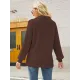 Long Sleeves Solid Color Lapel V-Neck Sweater Tops