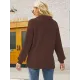 Long Sleeves Solid Color Lapel V-Neck Sweater Tops