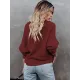 Long Sleeves Solid Color Lapel V-Neck Sweater Tops