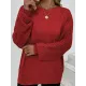 Knitted Twist Long Sleeves Solid Color Round-Neck Sweater Tops Knitted Twist Long Sleeves Solid Color Round-Neck Sweater Tops