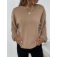 Knitted Twist Long Sleeves Solid Color Round-Neck Sweater Tops Knitted Twist Long Sleeves Solid Color Round-Neck Sweater Tops