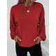 Knitted Twist Long Sleeves Solid Color Round-Neck Sweater Tops Knitted Twist Long Sleeves Solid Color Round-Neck Sweater Tops