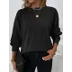 Knitted Twist Long Sleeves Solid Color Round-Neck Sweater Tops Knitted Twist Long Sleeves Solid Color Round-Neck Sweater Tops