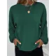 Knitted Twist Long Sleeves Solid Color Round-Neck Sweater Tops Knitted Twist Long Sleeves Solid Color Round-Neck Sweater Tops